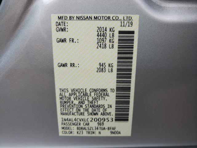 Photo 9 VIN: 1N4AL4CVXLC200953 - NISSAN ALTIMA SR 