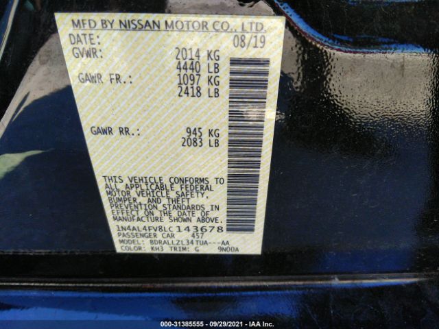 Photo 8 VIN: 1N4AL4FV8LC143678 - NISSAN ALTIMA 