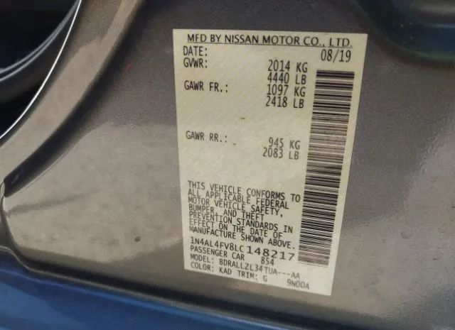 Photo 8 VIN: 1N4AL4FV8LC148217 - NISSAN ALTIMA 