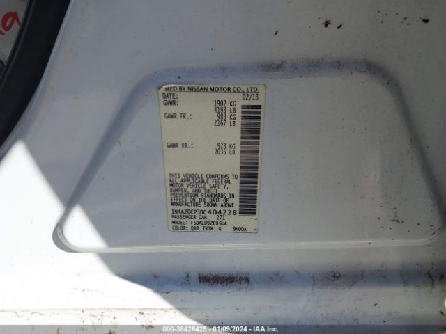 Photo 8 VIN: 1N4AZ0CP3DC404228 - NISSAN LEAF 