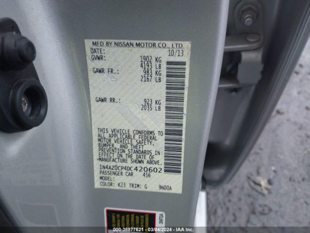 Photo 8 VIN: 1N4AZ0CP4DC420602 - NISSAN LEAF 