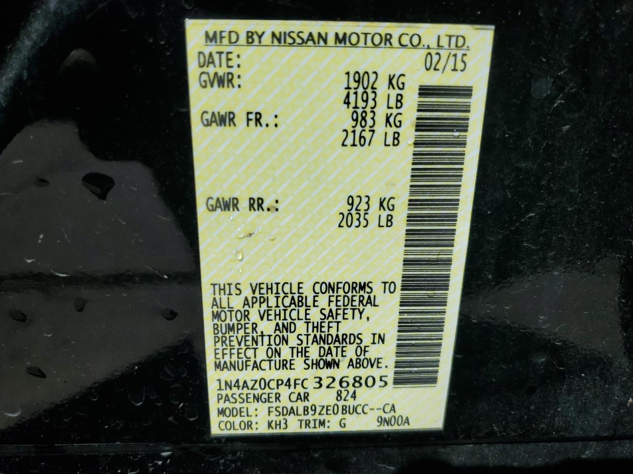 Photo 12 VIN: 1N4AZ0CP4FC326805 - NISSAN LEAF 