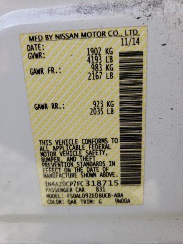 Photo 12 VIN: 1N4AZ0CP7FC318715 - NISSAN LEAF 