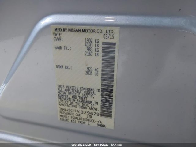 Photo 8 VIN: 1N4AZ0CP7FC329679 - NISSAN LEAF 