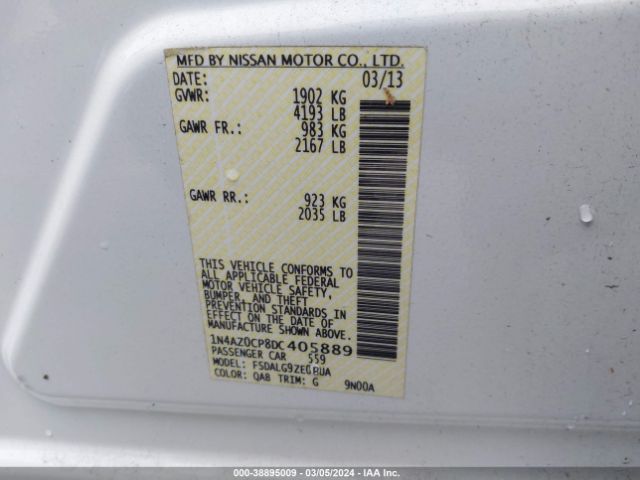 Photo 8 VIN: 1N4AZ0CP8DC405889 - NISSAN LEAF 