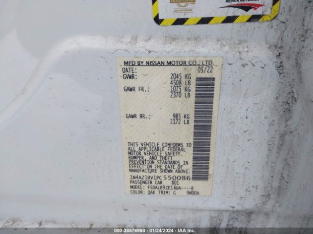 Photo 8 VIN: 1N4AZ1BV1PC550086 - NISSAN LEAF 