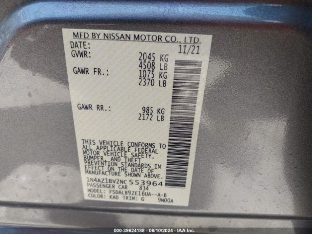 Photo 8 VIN: 1N4AZ1BV2NC553964 - NISSAN LEAF 