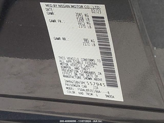 Photo 8 VIN: 1N4AZ1BV3PC557945 - NISSAN LEAF 