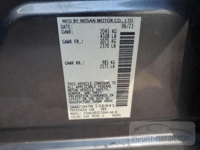 Photo 11 VIN: 1N4AZ1BV7MC556941 - NISSAN LEAF 