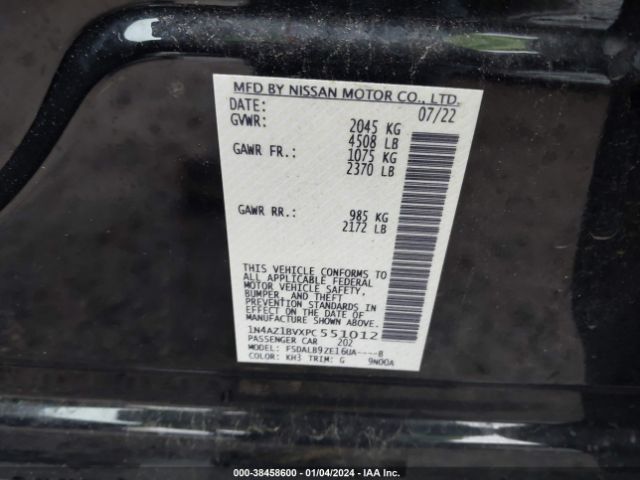 Photo 8 VIN: 1N4AZ1BVXPC551012 - NISSAN LEAF 