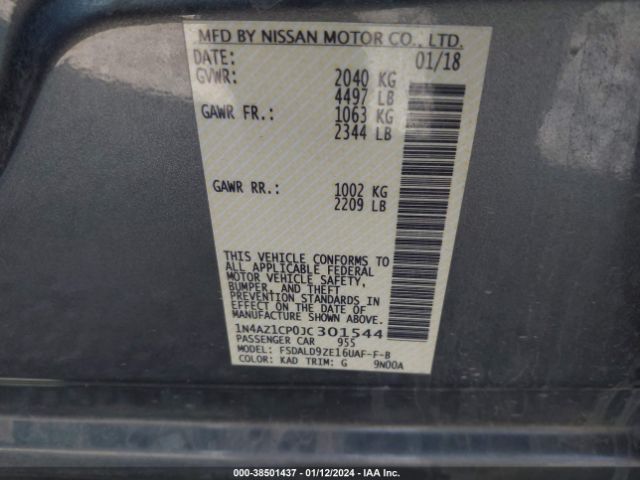 Photo 8 VIN: 1N4AZ1CP0JC301544 - NISSAN LEAF 