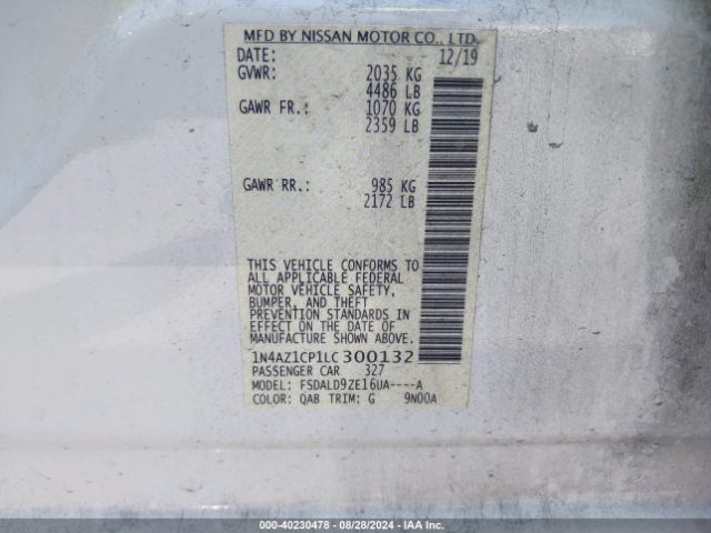 Photo 8 VIN: 1N4AZ1CP1LC300132 - NISSAN LEAF 