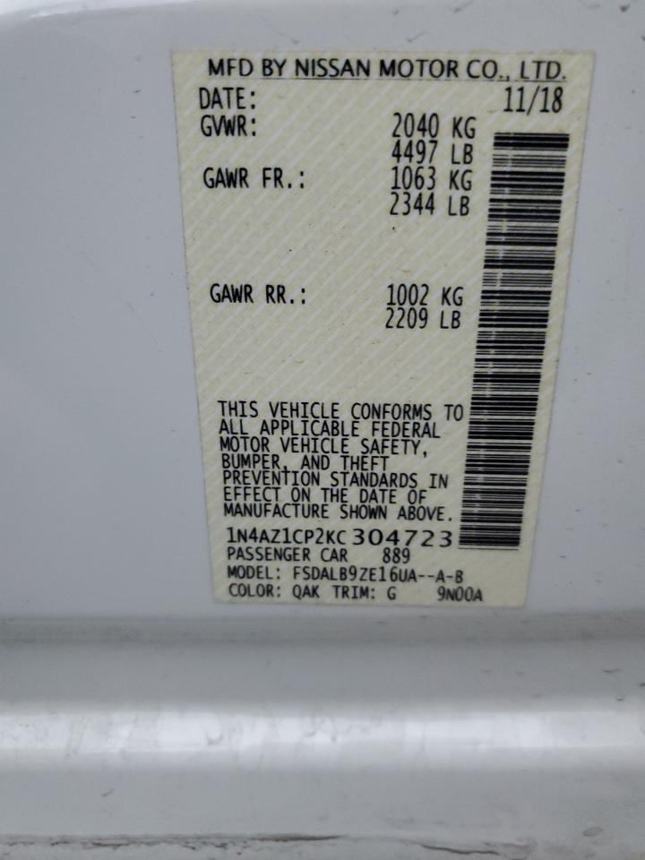 Photo 11 VIN: 1N4AZ1CP2KC304723 - NISSAN LEAF 