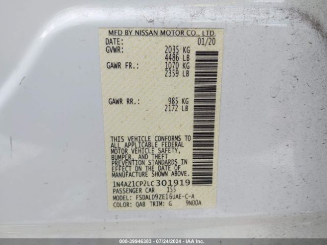 Photo 8 VIN: 1N4AZ1CP2LC301919 - NISSAN LEAF 