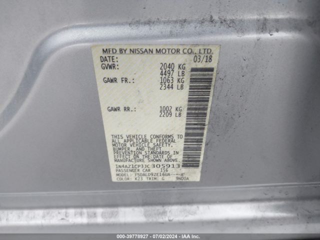 Photo 8 VIN: 1N4AZ1CP3JC305913 - NISSAN LEAF 