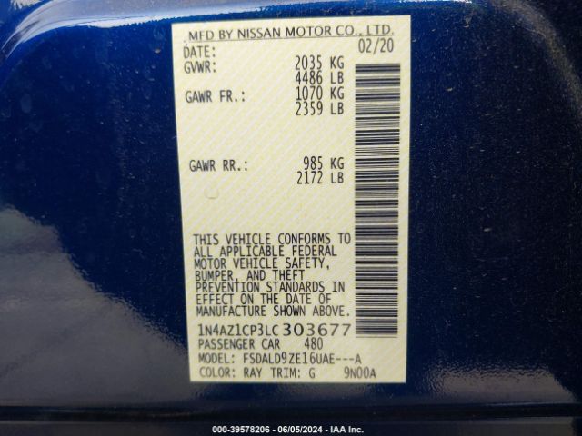 Photo 8 VIN: 1N4AZ1CP3LC303677 - NISSAN LEAF 