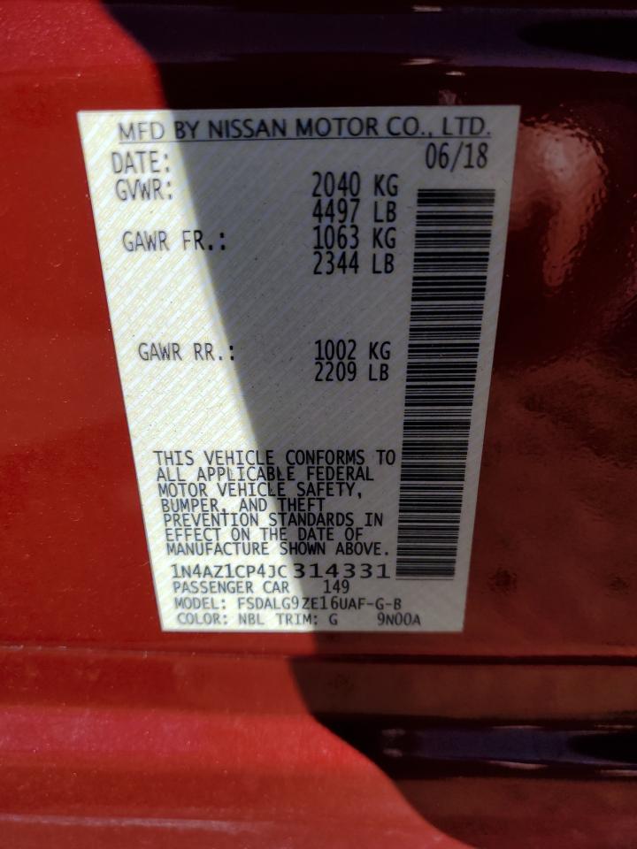 Photo 11 VIN: 1N4AZ1CP4JC314331 - NISSAN LEAF 