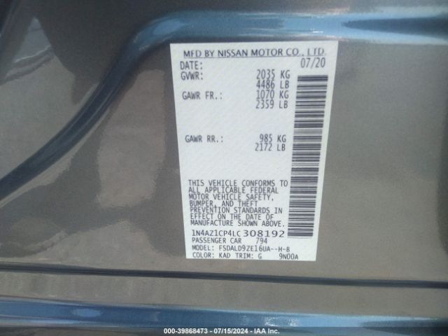 Photo 8 VIN: 1N4AZ1CP4LC308192 - NISSAN LEAF 