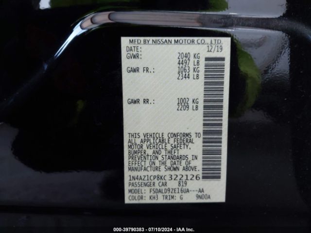 Photo 8 VIN: 1N4AZ1CP8KC322126 - NISSAN LEAF 