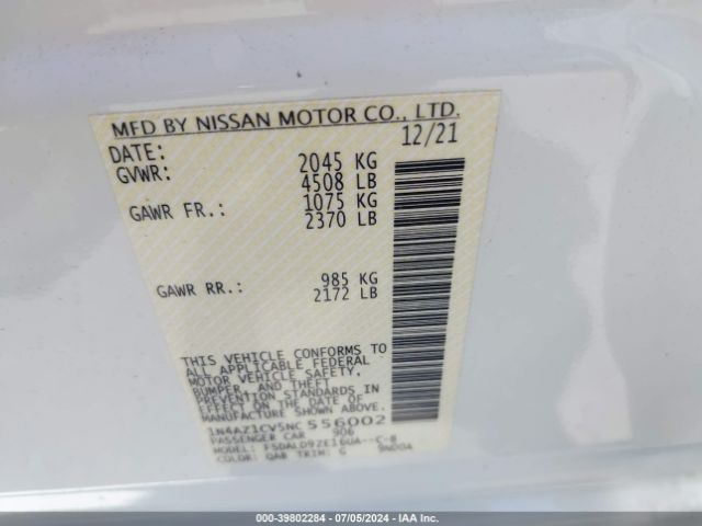 Photo 8 VIN: 1N4AZ1CV5NC556002 - NISSAN LEAF 