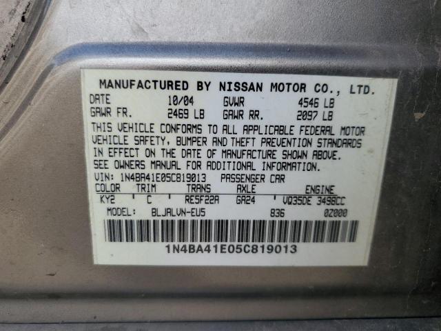 Photo 12 VIN: 1N4BA41E05C819013 - NISSAN MAXIMA 