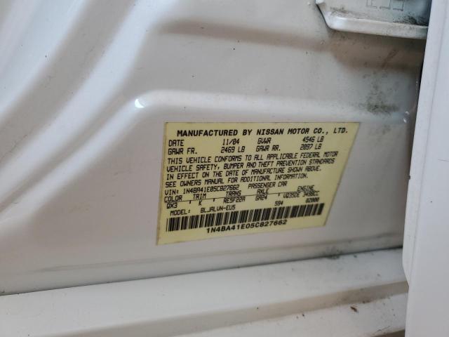 Photo 12 VIN: 1N4BA41E05C827662 - NISSAN MAXIMA 