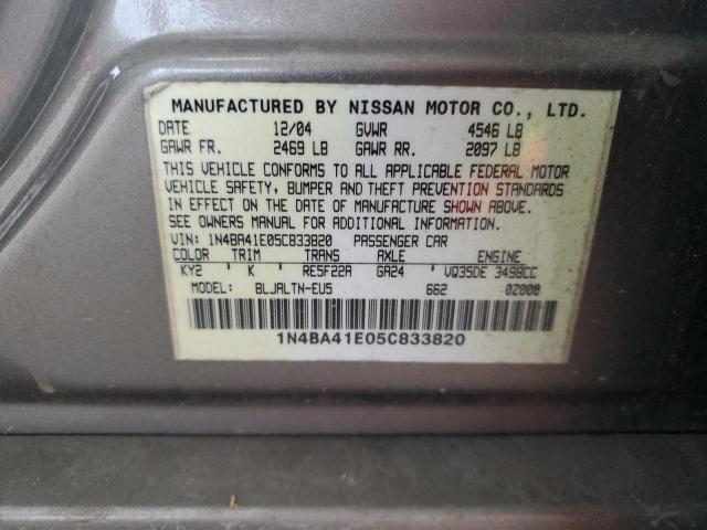 Photo 11 VIN: 1N4BA41E05C833820 - NISSAN MAXIMA 