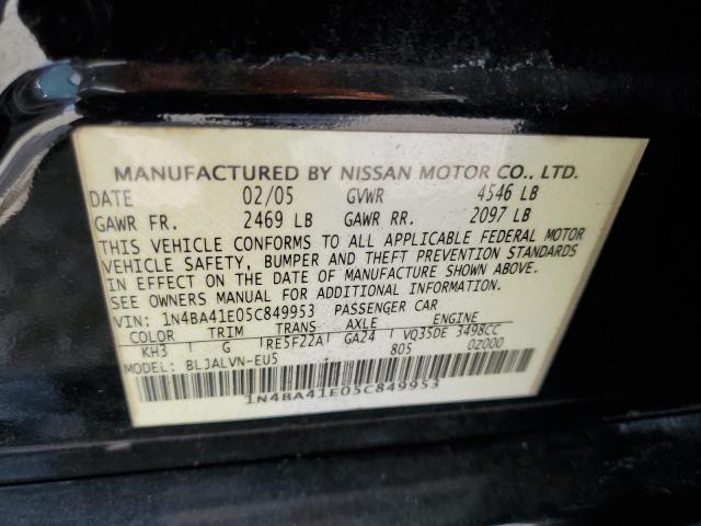 Photo 11 VIN: 1N4BA41E05C849953 - NISSAN MAXIMA SE 