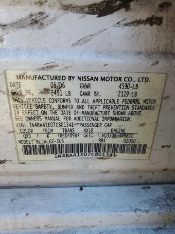 Photo 11 VIN: 1N4BA41E07C801341 - NISSAN MAXIMA SE 