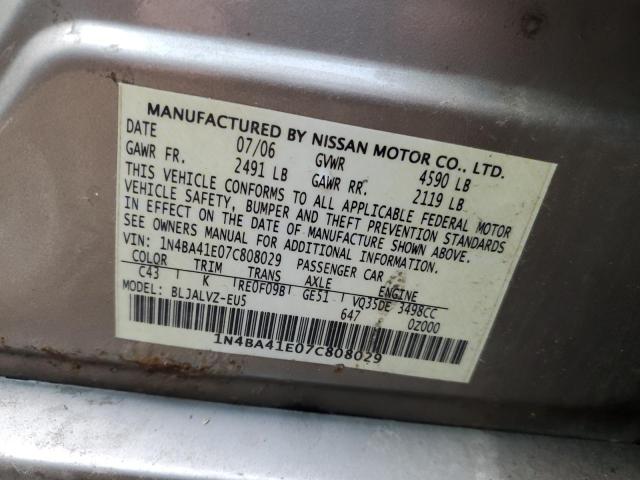 Photo 12 VIN: 1N4BA41E07C808029 - NISSAN MAXIMA SE 