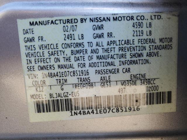 Photo 11 VIN: 1N4BA41E07C851916 - NISSAN MAXIMA 