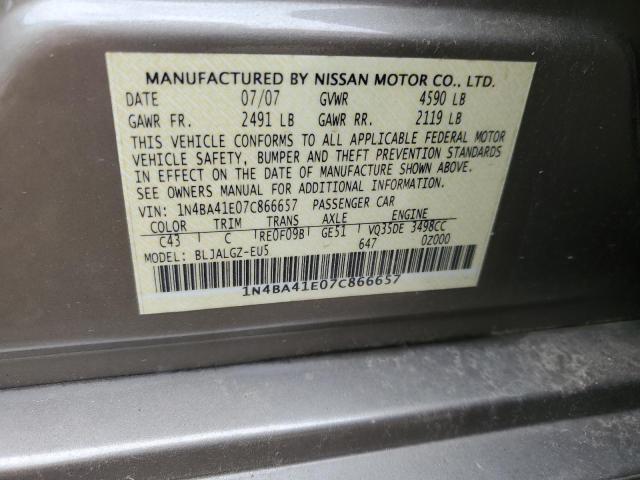 Photo 11 VIN: 1N4BA41E07C866657 - NISSAN MAXIMA SE 