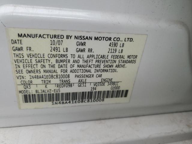 Photo 12 VIN: 1N4BA41E08C810008 - NISSAN MAXIMA 