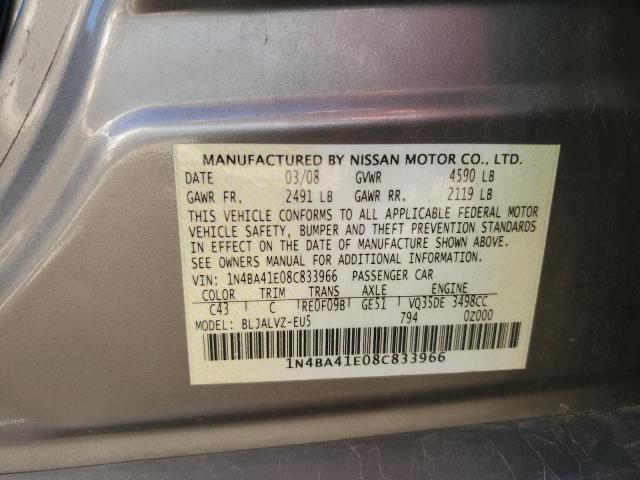 Photo 12 VIN: 1N4BA41E08C833966 - NISSAN MAXIMA SE 