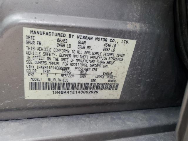 Photo 11 VIN: 1N4BA41E14C802929 - NISSAN MAXIMA SE 