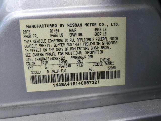 Photo 11 VIN: 1N4BA41E14C887321 - NISSAN MAXIMA 