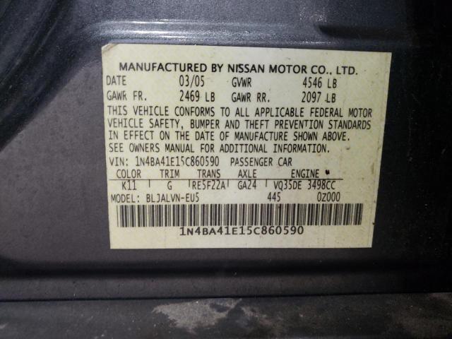 Photo 11 VIN: 1N4BA41E15C860590 - NISSAN MAXIMA 