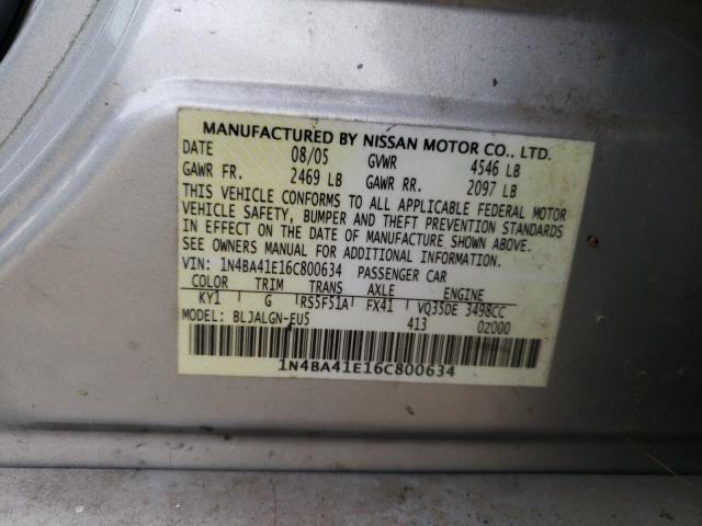 Photo 11 VIN: 1N4BA41E16C800634 - NISSAN MAXIMA 