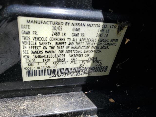 Photo 11 VIN: 1N4BA41E16C814999 - NISSAN MAXIMA SE 