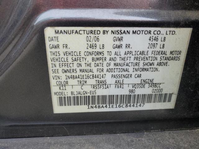 Photo 11 VIN: 1N4BA41E16C844147 - NISSAN MAXIMA 