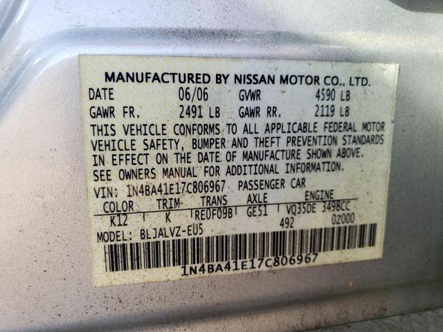 Photo 11 VIN: 1N4BA41E17C806967 - NISSAN MAXIMA 