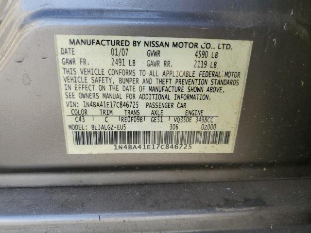 Photo 11 VIN: 1N4BA41E17C846725 - NISSAN MAXIMA 