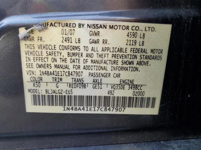 Photo 11 VIN: 1N4BA41E17C847907 - NISSAN MAXIMA SE 