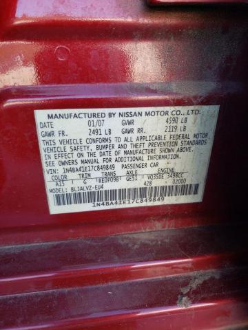 Photo 11 VIN: 1N4BA41E17C849849 - NISSAN MAXIMA 