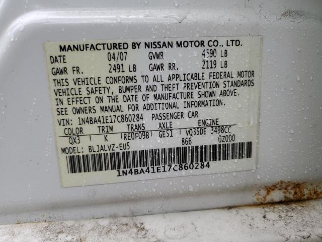 Photo 11 VIN: 1N4BA41E17C860284 - NISSAN MAXIMA 