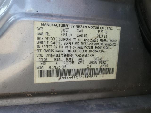 Photo 12 VIN: 1N4BA41E17C864979 - NISSAN MAXIMA SE 