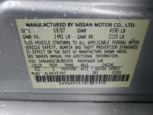 Photo 11 VIN: 1N4BA41E18C805450 - NISSAN MAXIMA 