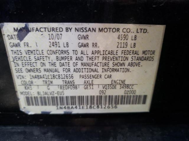 Photo 9 VIN: 1N4BA41E18C812656 - NISSAN MAXIMA 