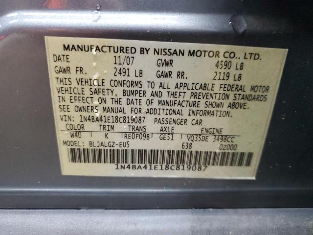 Photo 11 VIN: 1N4BA41E18C819087 - NISSAN MAXIMA 