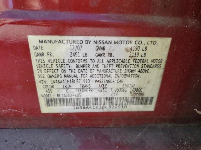 Photo 11 VIN: 1N4BA41E18C821910 - NISSAN MAXIMA SE 